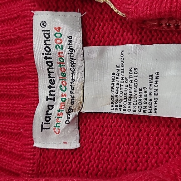 Tiara International Large Christmas Patchwork Cardigan Full Zipper Sweater - Picture 8 of 12